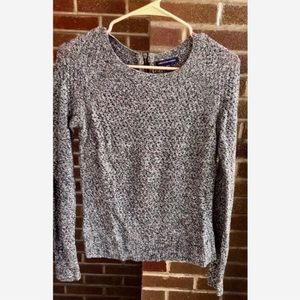 AMERICAN EAGLE Gray Knit Sweater w/ Back Zip